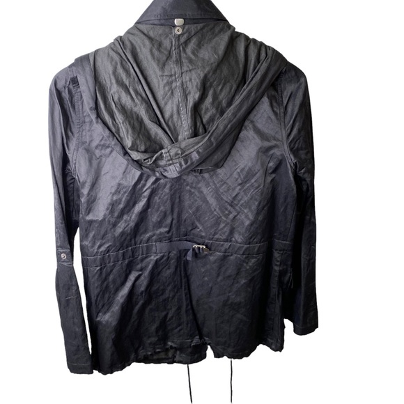 JOIE Silky Nylon Barker Utility Jacket Buttons Snaps Zippers Drawstring Small - Picture 7 of 15